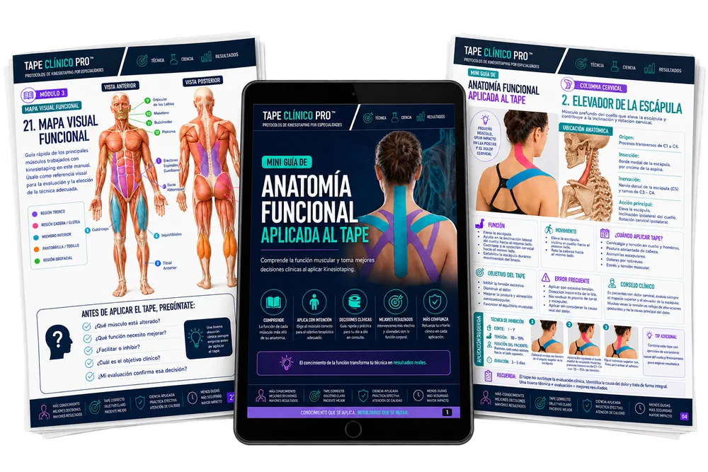 Mockup del Mega Bono: Guía de Anatomía Funcional Aplicada al Tape