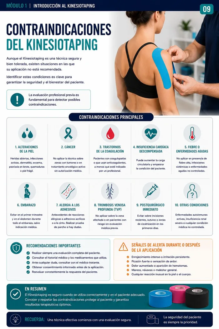 Página 9: contraindicaciones del kinesiotaping