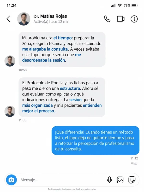 Mensaje de una fisioterapeuta sobre Tape Clínico Pro (3)